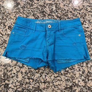 Express Royal Blue Jean Distressed Cutoff shorts